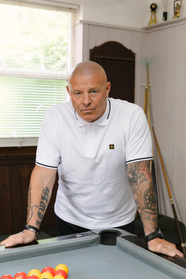 Мъжка Поло Тениска Premium Pique :: Бяло/Черно