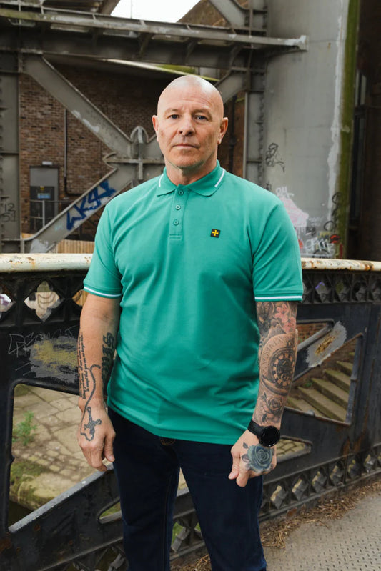 Мъжка Поло Тениска Premium Pique :: Зелено/Бяло